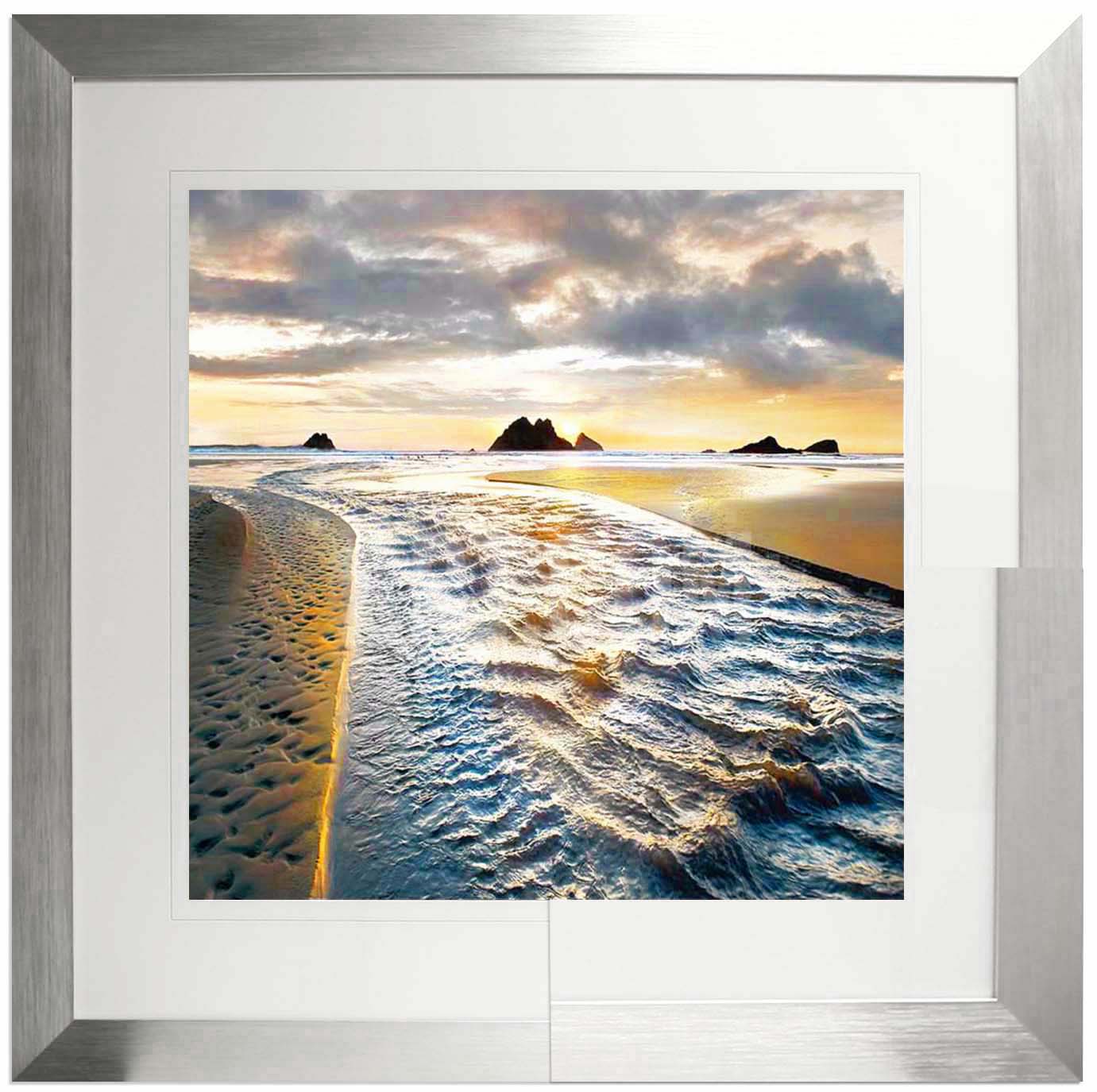 FP199 Wall décor art framed print seascape sliver frame
